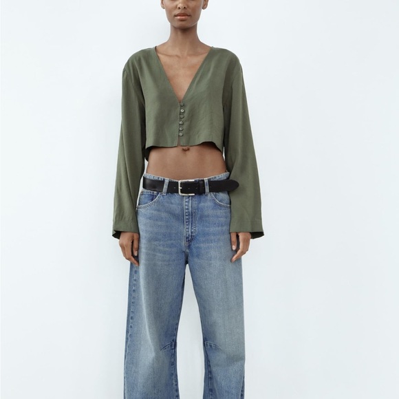 Zara Relaxed Fit Crop Shirt - Picture 4 of 4